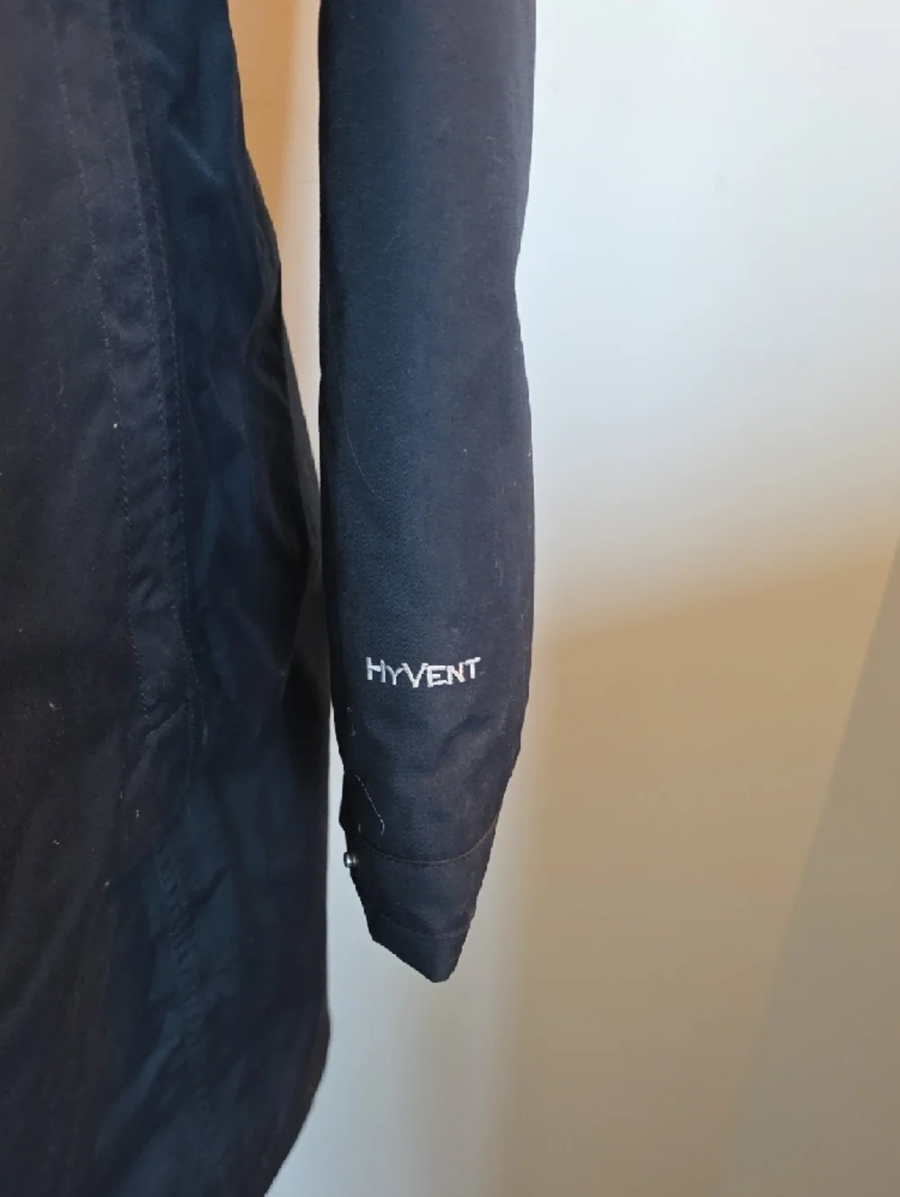 The North Face Hyvent Black Long Down Parka with Faux-Fur Trim